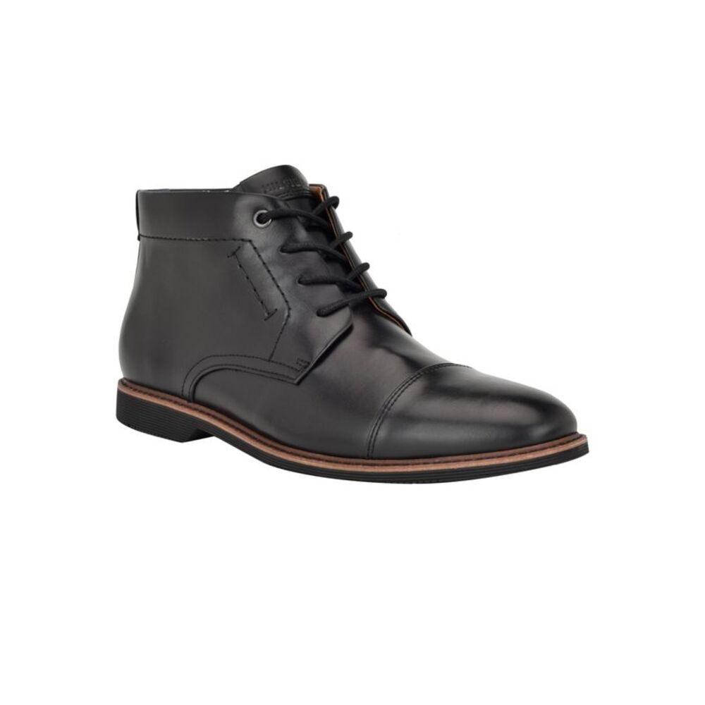 TOMMY HILFIGER Mens Black Rawstin Cap Toe Lace-Up Dress Chukka Boots 10 M